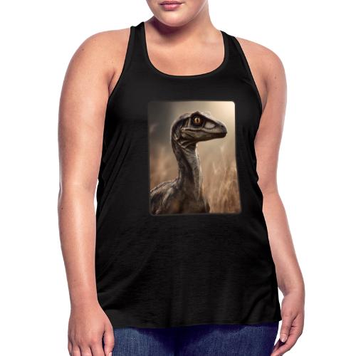 Velociraptor Feathered Portrait Design - Women's Flowy Tank Top by Bella