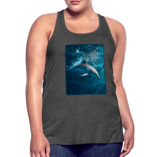 Dolphin Sunlit Ocean Serenity Design - Women's Flowy Tank Top by Bella