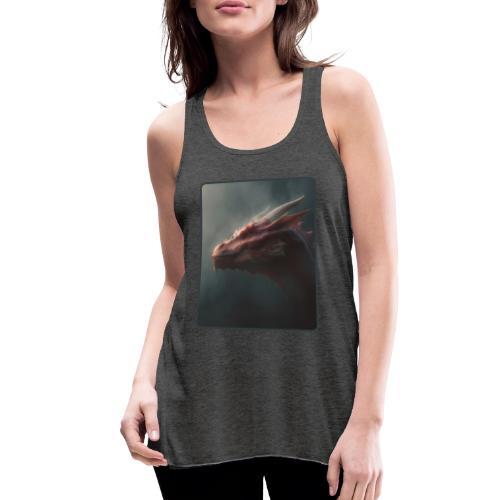 Red Dragon Fog Portrait Design - Women's Flowy Tank Top by Bella