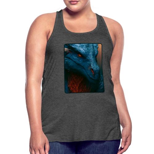 Turquoise Dragon Fire Eye Design - Women's Flowy Tank Top by Bella