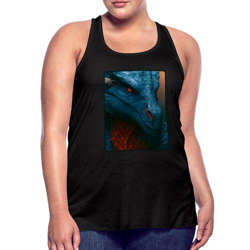 Turquoise Dragon Fire Eye Design - Women's Flowy Tank Top by Bella