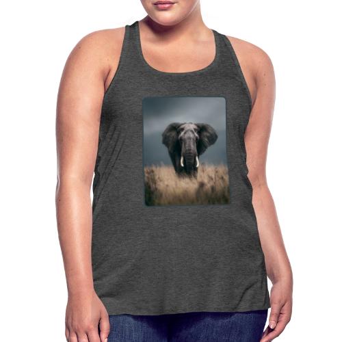 Majestic African Elephant Portrait Design - Women's Flowy Tank Top by Bella