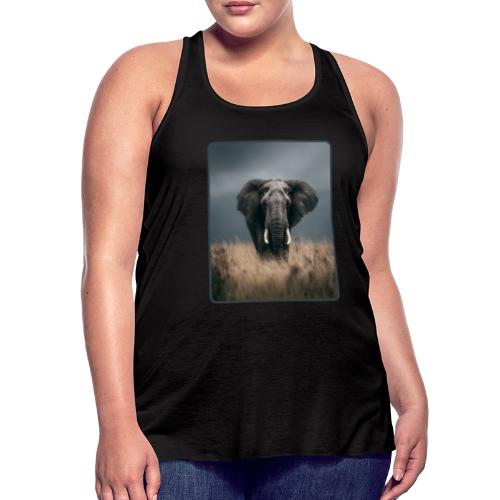 Majestic African Elephant Portrait Design - Women's Flowy Tank Top by Bella