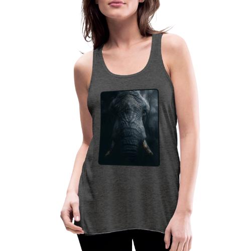 Shadow Elephant Intense Eyes Design - Women's Flowy Tank Top by Bella