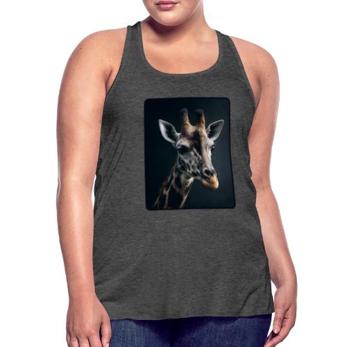 Majestic Giraffe Artistic Portrait Design - Women's Flowy Tank Top by Bella
