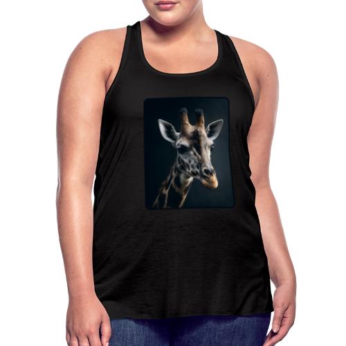 Majestic Giraffe Artistic Portrait Design - Women's Flowy Tank Top by Bella