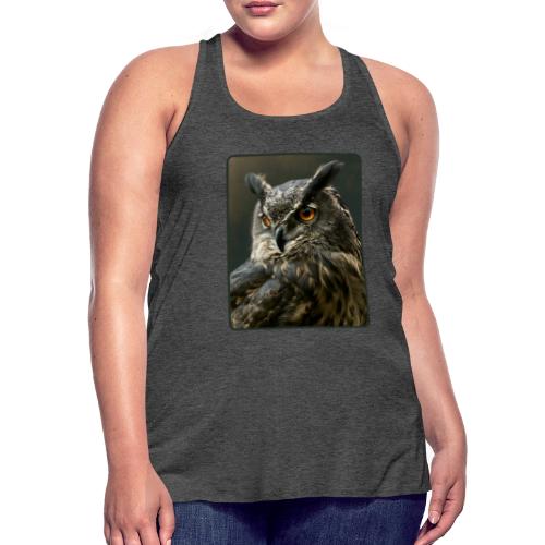 Eurasian Eagle Owl Portrait Design - Women's Flowy Tank Top by Bella