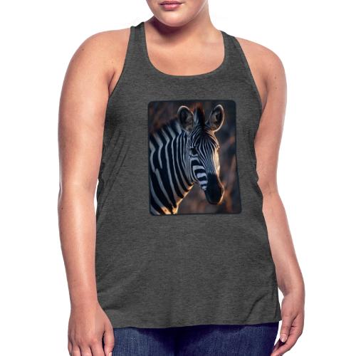 Majestic Zebra Sunset Portrait Design - Women's Flowy Tank Top by Bella