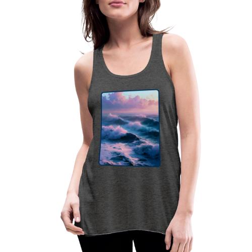 Dreamy Pastel Ocean Sunset Art - Women's Flowy Tank Top by Bella
