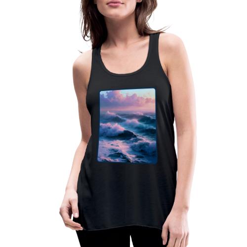 Dreamy Pastel Ocean Sunset Art - Women's Flowy Tank Top by Bella