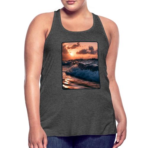 Golden Sunset Ocean Wave - Women's Flowy Tank Top by Bella