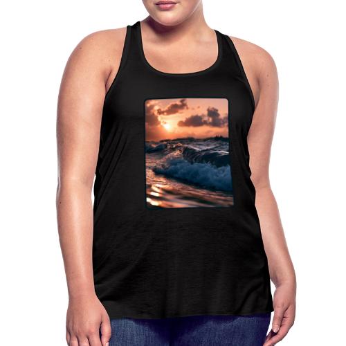 Golden Sunset Ocean Wave - Women's Flowy Tank Top by Bella