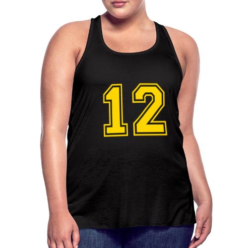 Number 12 in a classic athletic collegiate font - Women's Flowy Tank Top by Bella