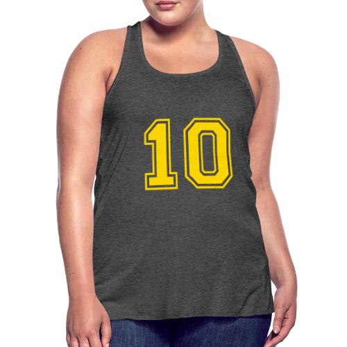Number 10 in a classic athletic collegiate font - Women's Flowy Tank Top by Bella