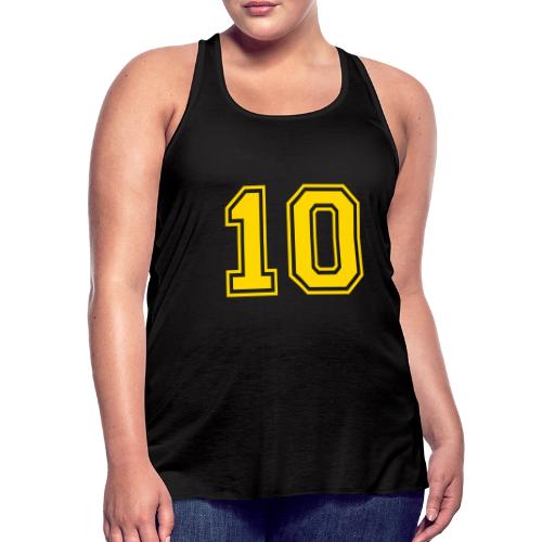 Number 10 in a classic athletic collegiate font - Women's Flowy Tank Top by Bella