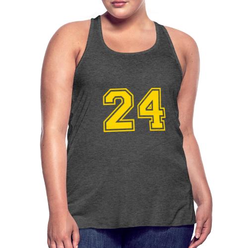 Number 24 in a classic athletic collegiate font - Women's Flowy Tank Top by Bella