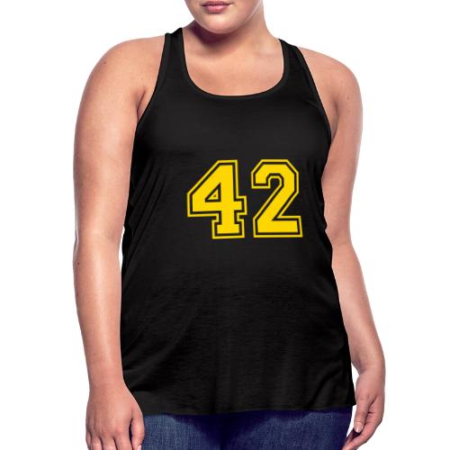 Number 42 in a classic athletic collegiate font - Women's Flowy Tank Top by Bella
