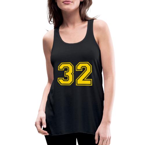 Number 32 in a classic athletic collegiate font - Women's Flowy Tank Top by Bella