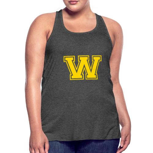 Letter W – Capital Athletic Alphabet Monogram - Women's Flowy Tank Top by Bella