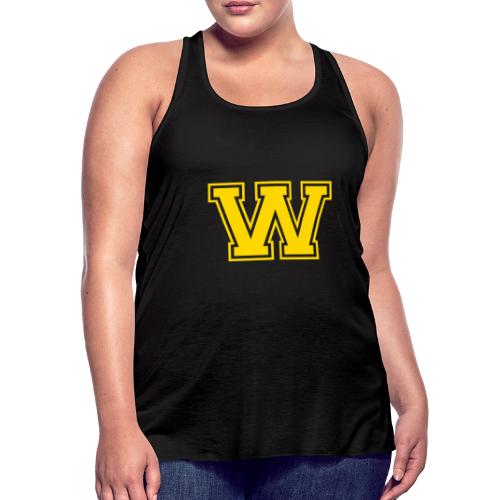 Letter W – Capital Athletic Alphabet Monogram - Women's Flowy Tank Top by Bella