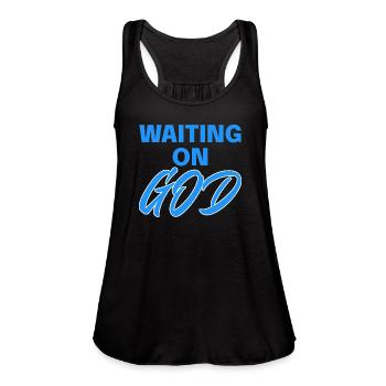 Waiting on God - Women's Flowy Tank Top by Bella - deep heather - Front - Julia (174cm)