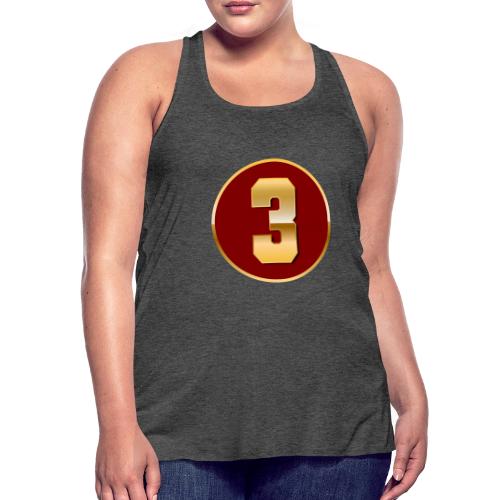 Number 3 in Gold Varsity Font - Women's Flowy Tank Top by Bella