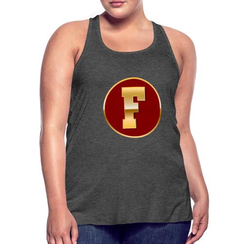 Letter F – Capital Varsity Alphabet Monogram - Women's Flowy Tank Top by Bella