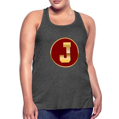Letter J – Capital Varsity Alphabet Monogram - Women's Flowy Tank Top by Bella