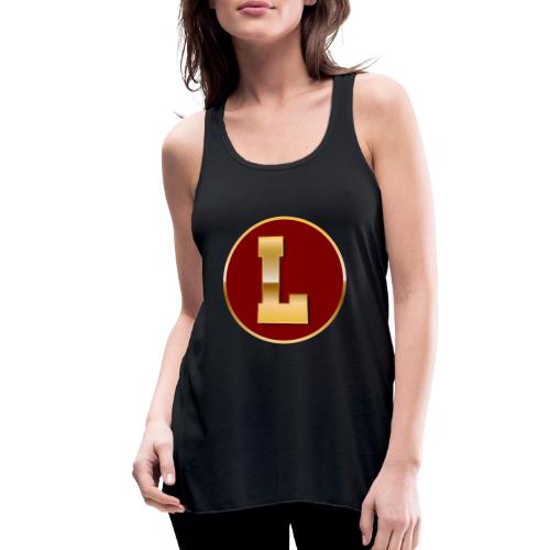 Letter L – Capital Varsity Alphabet Monogram - Women's Flowy Tank Top by Bella