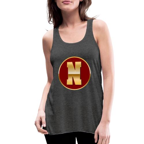 Letter N – Capital Varsity Alphabet Monogram - Women's Flowy Tank Top by Bella