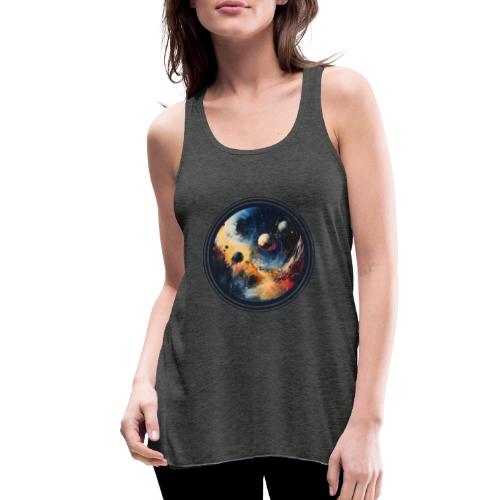 Chaotic Color Planets - Women's Flowy Tank Top by Bella