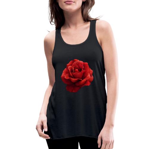 Rose: Crimson Dew Bloom - Women's Flowy Tank Top by Bella