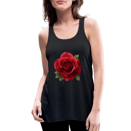 Rose: Crimson Bloom Elegance - Women's Flowy Tank Top by Bella
