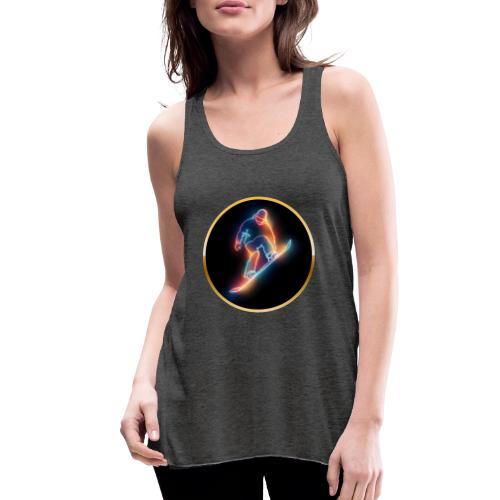 Golden Neon Snowboard - Women's Flowy Tank Top by Bella