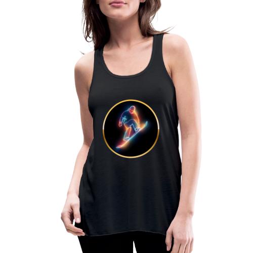 Golden Neon Snowboard - Women's Flowy Tank Top by Bella