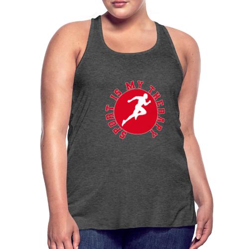 Sport Is My Therapy – Running Motivation Badge - Women's Flowy Tank Top by Bella