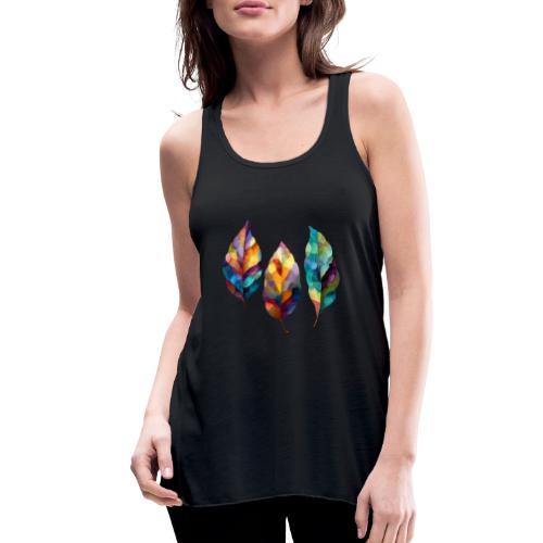Art: Colorful Leaf Harmony - Women's Flowy Tank Top by Bella