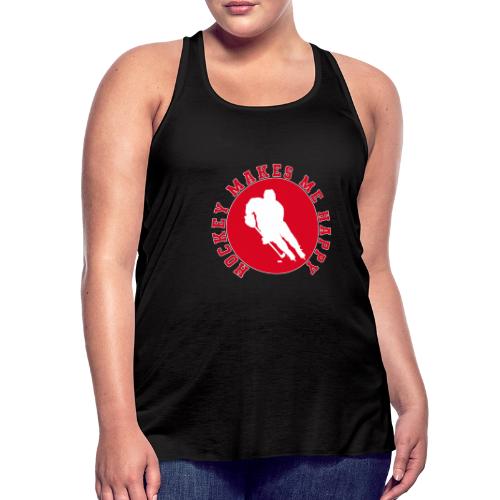 Hockey Makes Me Happy – Ice Hockey Fan Emblem - Women's Flowy Tank Top by Bella