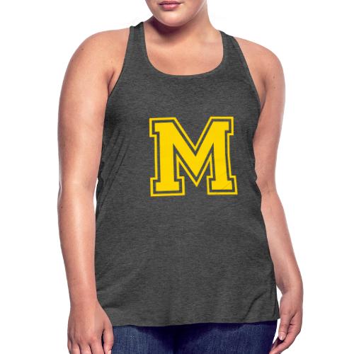 Letter M – Capital Athletic Alphabet Monogram - Women's Flowy Tank Top by Bella