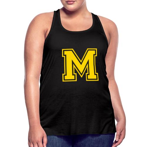 Letter M – Capital Athletic Alphabet Monogram - Women's Flowy Tank Top by Bella