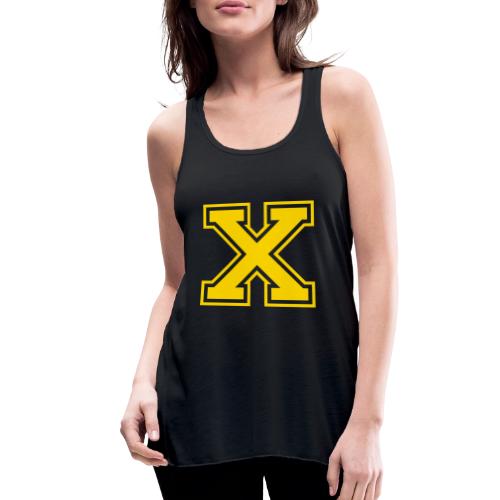 Letter X – Capital Athletic Alphabet Monogram - Women's Flowy Tank Top by Bella