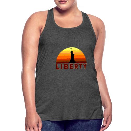 USA: Sunset Liberty Bold - Women's Flowy Tank Top by Bella