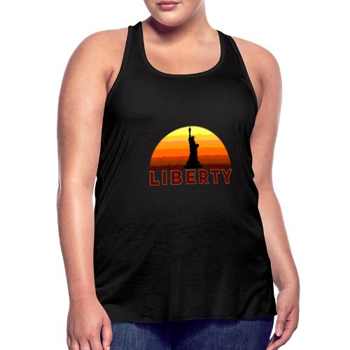 USA: Sunset Liberty Bold - Women's Flowy Tank Top by Bella
