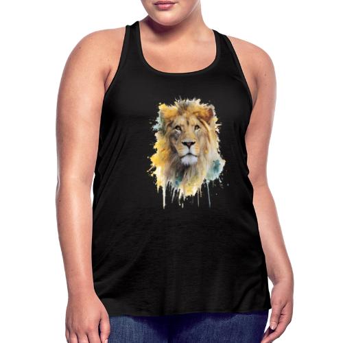 Watercolor Lion Portrait - Women's Flowy Tank Top by Bella