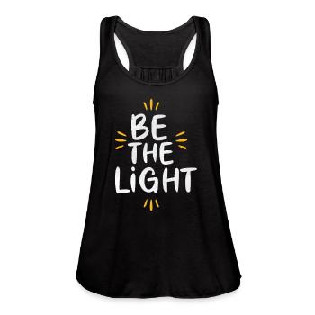 Be The Light - Women's Flowy Tank Top by Bella - deep heather - Front - Julia (174cm)