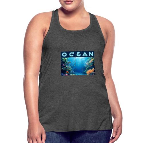 Ocean: Tropical Drift - Women's Flowy Tank Top by Bella