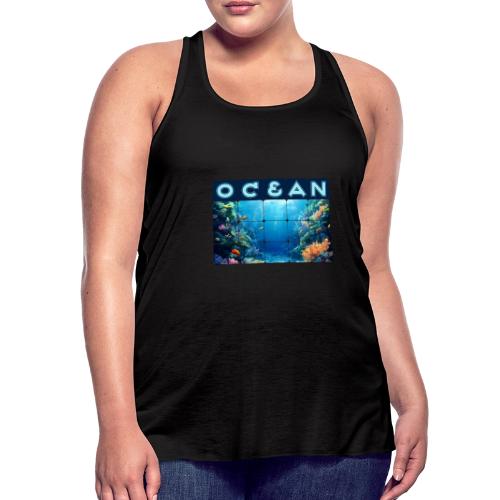 Ocean: Tropical Drift - Women's Flowy Tank Top by Bella