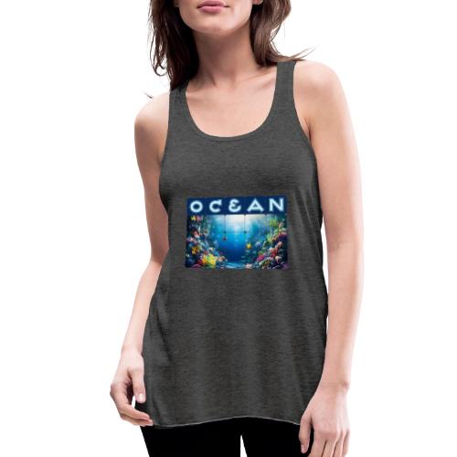 Ocean: Neon Reef Glow - Women's Flowy Tank Top by Bella