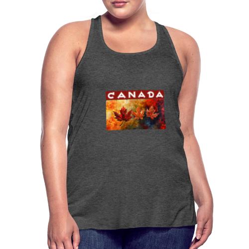 Painted Canada Leaves - Women's Flowy Tank Top by Bella