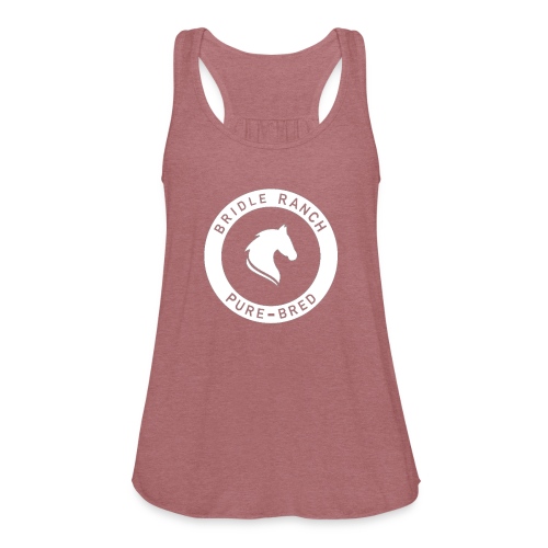 Bridle Ranch Pure-Bred (White Design) - Women's Flowy Tank Top by Bella